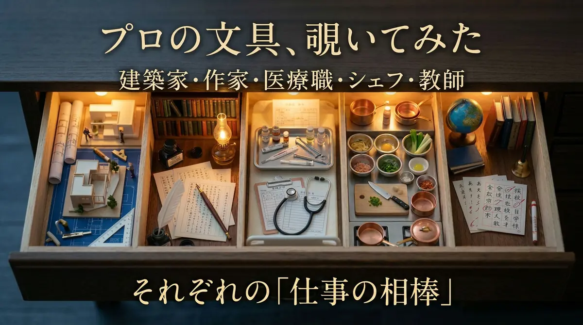 プロの文具、覗いてみた。 建築家・作家・医療職・シェフ・教師、 それぞれの「仕事の相棒」