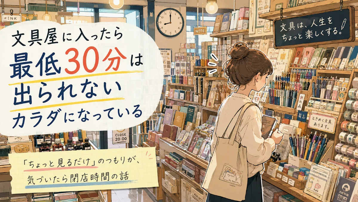 文具屋に入ったら 最低30分は 出られないカラダになっている