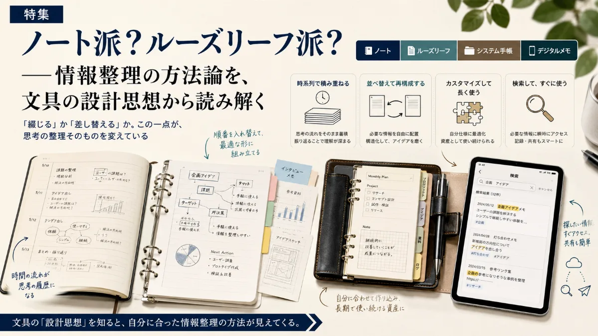 ノート派？ルーズリーフ派？ ──情報整理の方法論を、 文具の設計思想から読み解く