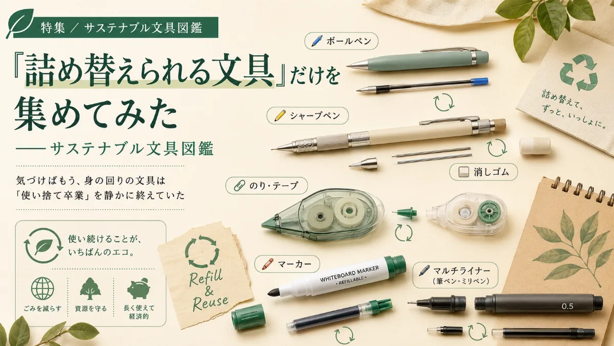 【特集】サステナブル文具図鑑 「詰め替えられる文具」だけを 集めてみた ──サステナブル文具図鑑